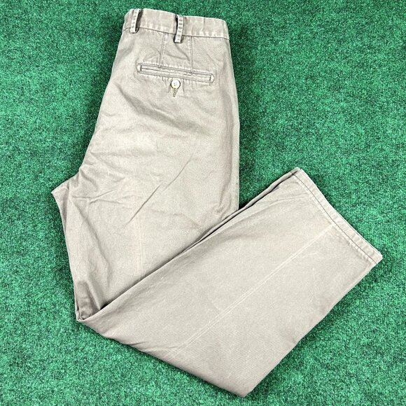 Peter Millar Flat Front‎ Brown Twill Pants Mens Size 34 MF15B84 - Picture 1 of 9